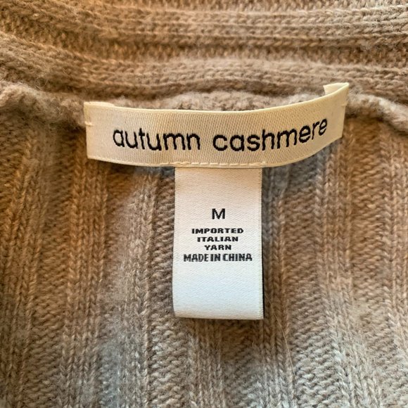 Autumn Cashmere Rib Drape Cardigan in Oatmeal - Picture 6 of 7